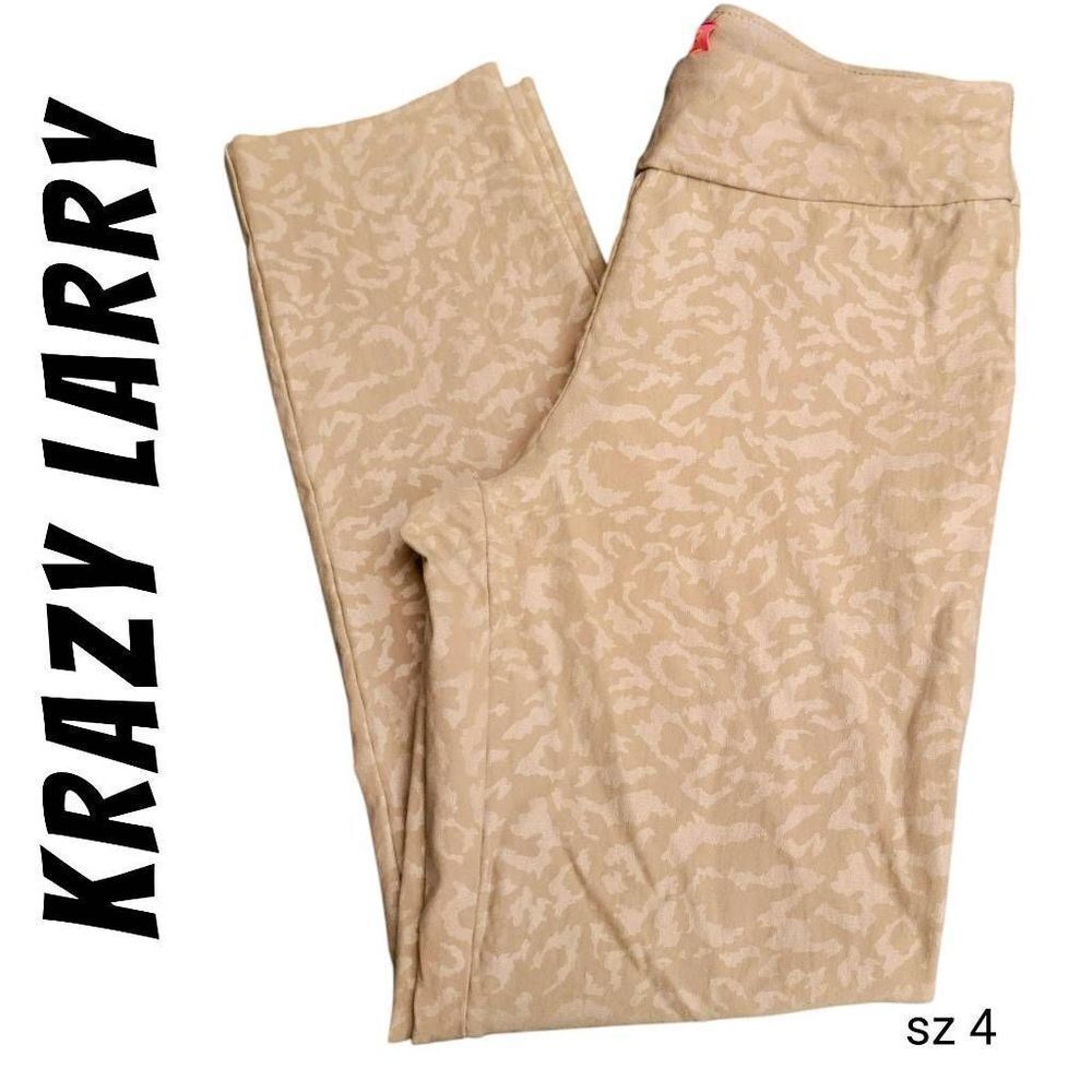 Krazy Larry Women's Skinny Pants in Beige Animal Print